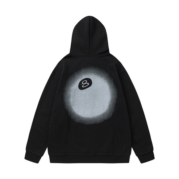 👟🕶Stussy black billiard ball 8 hoodies sweatshirt